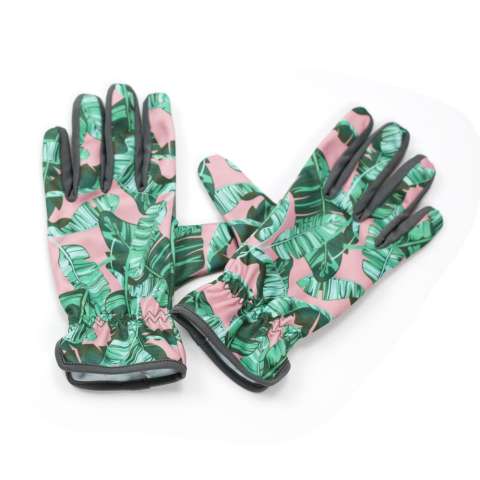 Waterproof soft work protective gloves for ladies with flower pattern printed