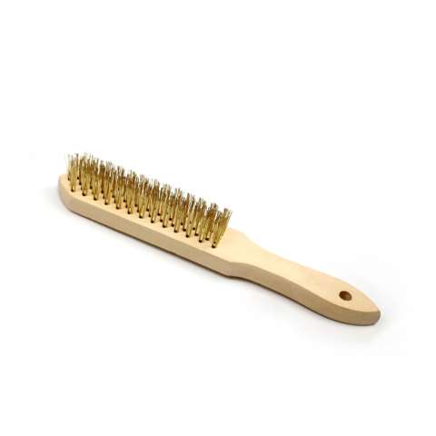 Cheap grinding rust remove brass steel wire brush wood handle