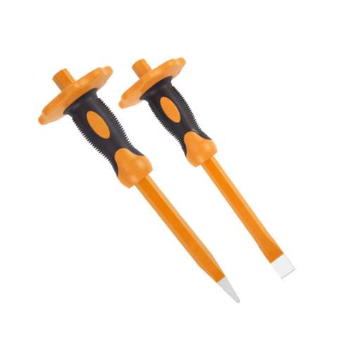Double color rubber handle point flat stone masonry cutting carving chisel