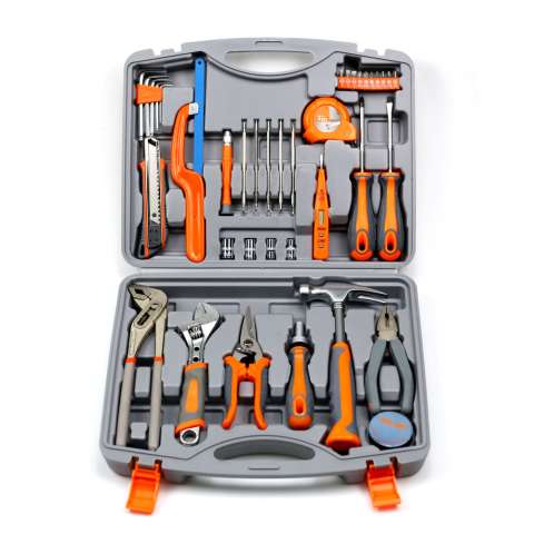 39pcs household hand tools set with wrench pliers hammer screwdriver