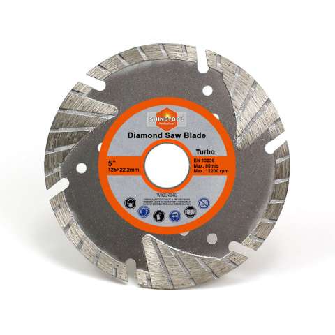 Diamond saw blade, reinforced turbo type