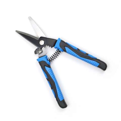 Multi-function wire stripper cutter straight cut tin snip scissors
