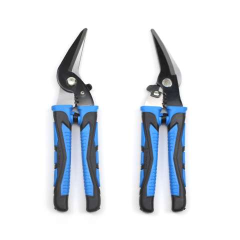 Multi-purpose cable stripper bent cutting tinman snip wire cut scissors