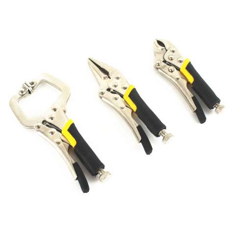 3 pcs mini locking wrench set C type long nose round jaw welding tools