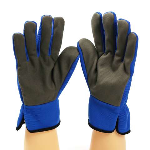 Blue Work Gloves with White Fleece Lining