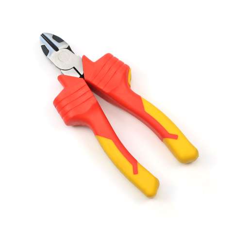 LED lighting diagonal side cutting pliers with 1000V insulated plastic handle