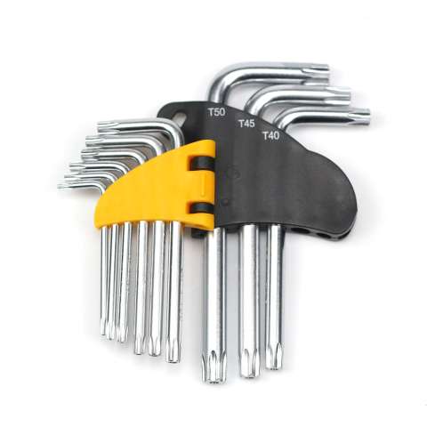 9pcs standard short length security torx key wrench set