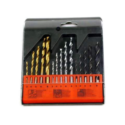 15pcs mixed drill bits set