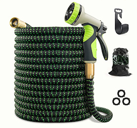 Lightweight expandable hose with spray gun
