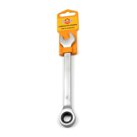Fixed head ratchet combination wrench