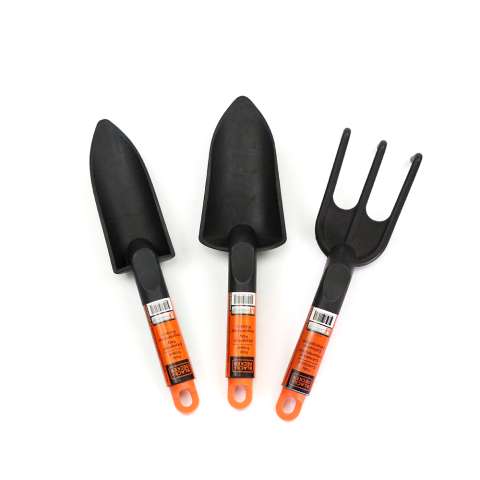 3pcs black plastic home gardening work tools set