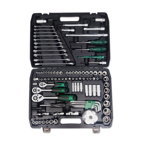 121pcs multipurpose socket and wrench set car repair kit