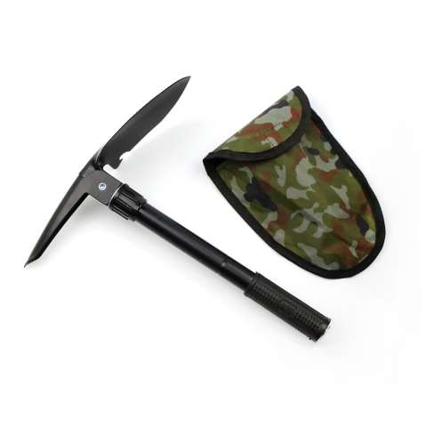 Multifunctional retractable field shovel with compass
