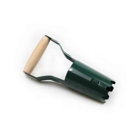 Garden hand held bulb planter wood handle dibble digging hole tool