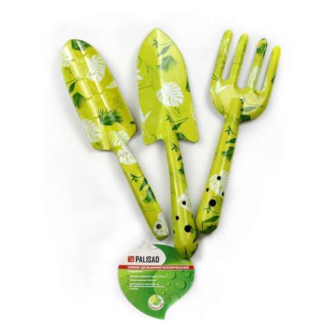 3pcs garden work set trowel fork and shovel printed surface