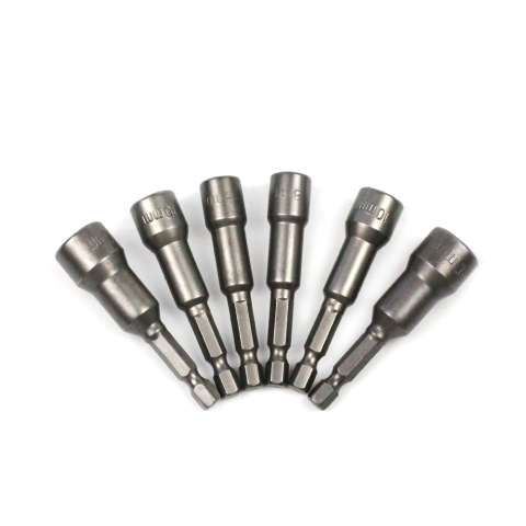 6pcs 65mm Chrome material impact hex nut driver bits set