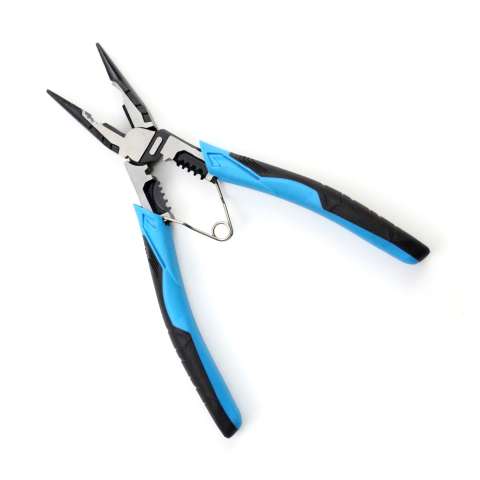 Multifunctional eccentric long nose pliers with ergonomic handle